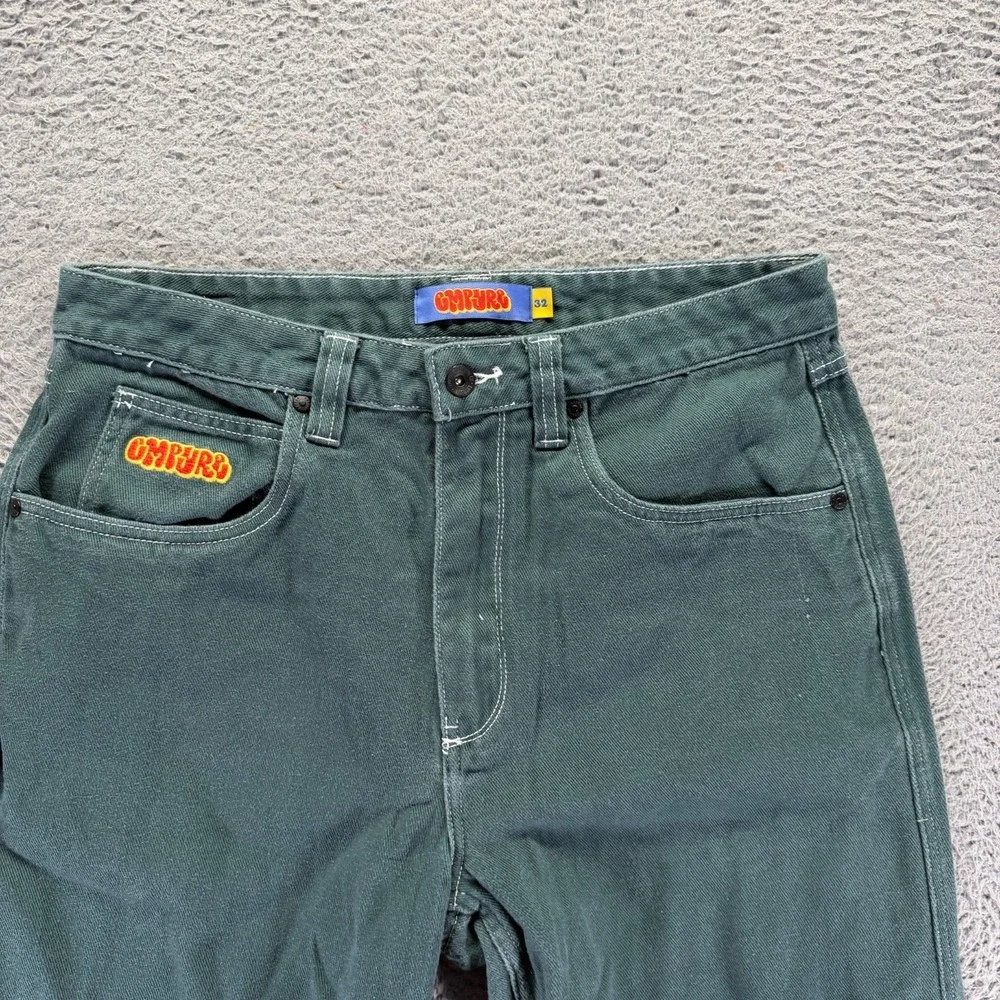 Empyre Pant Mens 32x29 Green Cotton Carpenter Straight Relaxed Workwear Utility